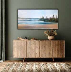 Marie Neys artist landscape over sideboard